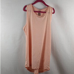 All in‎ Motion Studio Tank Top Coral Pink Girls L Crisscross Keyhole Activewear